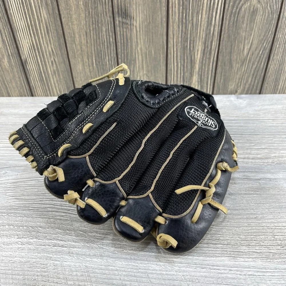 Louisville Slugger Helix Series Baseball GloveHXBK5D Black Leather Mitt RHT 10.5